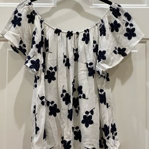 Off the shoulder white top